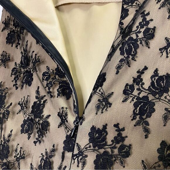 JB by Julie Brown Sexy Nude & Black Lace Sheath Dress Size 10 - Picture 9 of 10